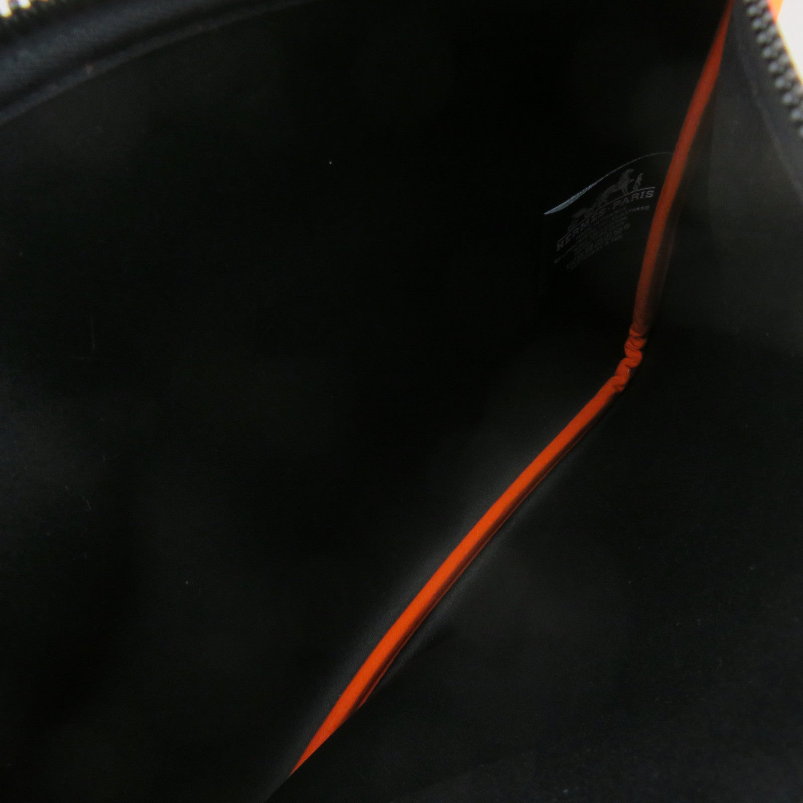 HERMES Canvas Pouch Clutch Orange