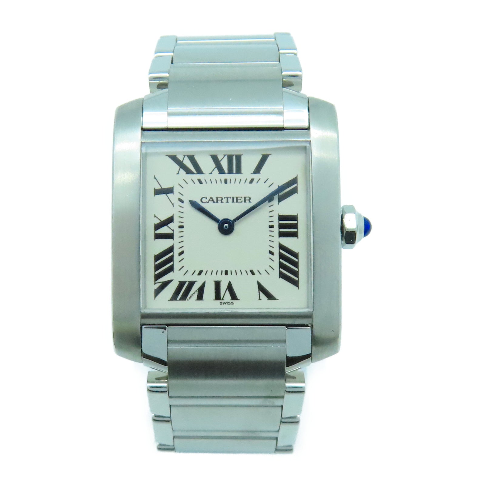 CARTIER Tank Francaise不鏽鋼手錶石英機芯白色