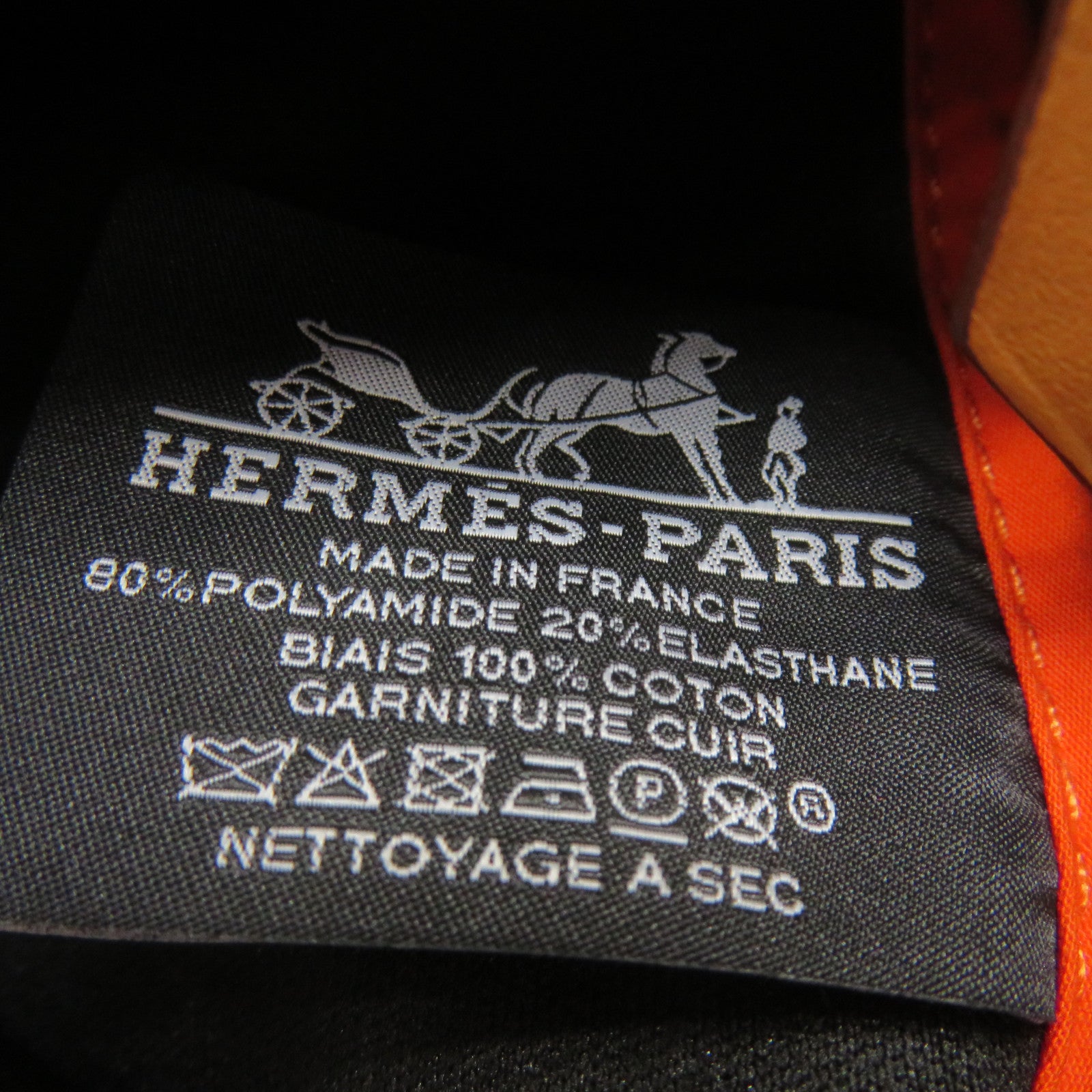 HERMES Canvas Pouch Clutch Orange