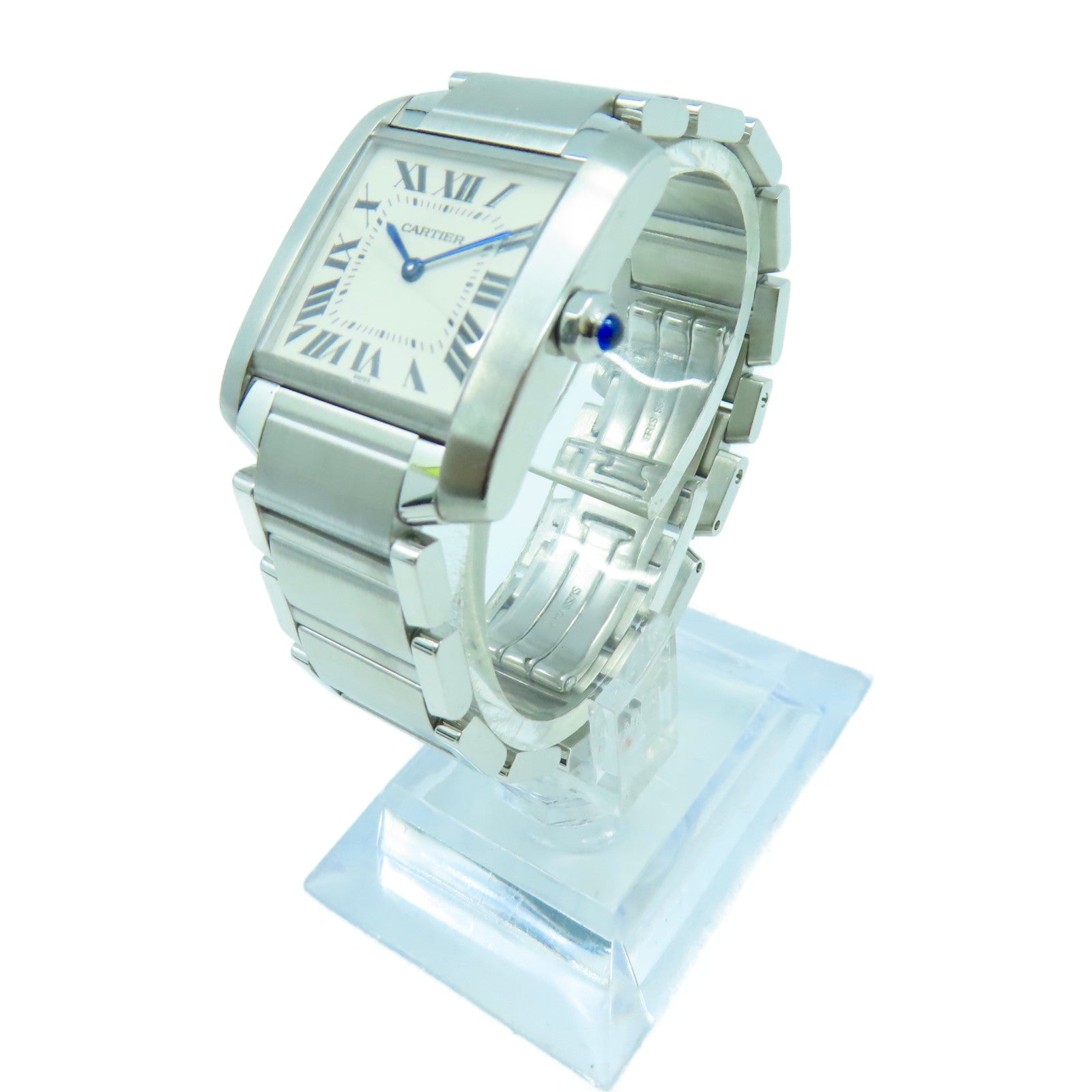CARTIER Tank Francaise不鏽鋼手錶石英機芯白色