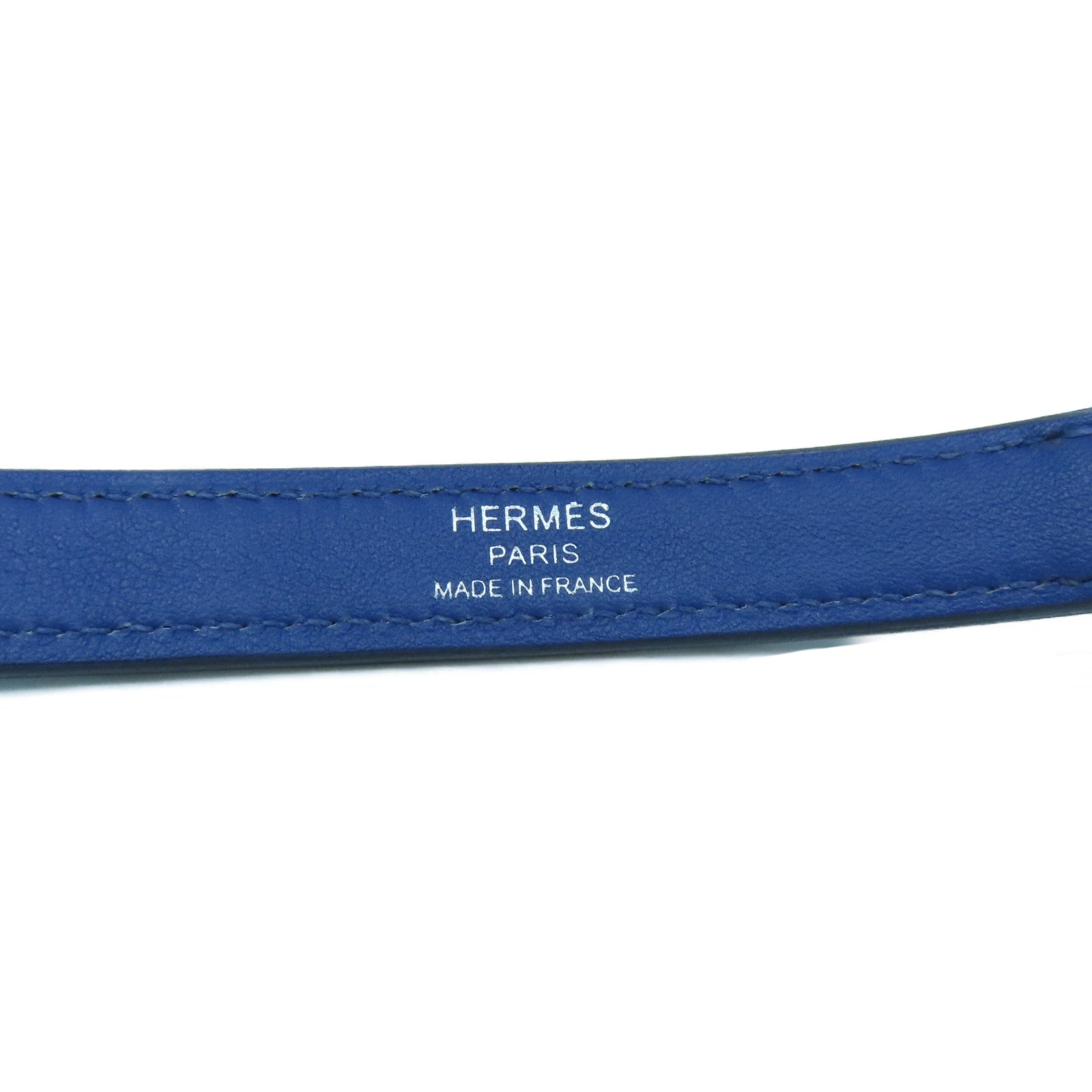 HERMES Swift皮革Mini Dog Carres银扣挂饰蓝色