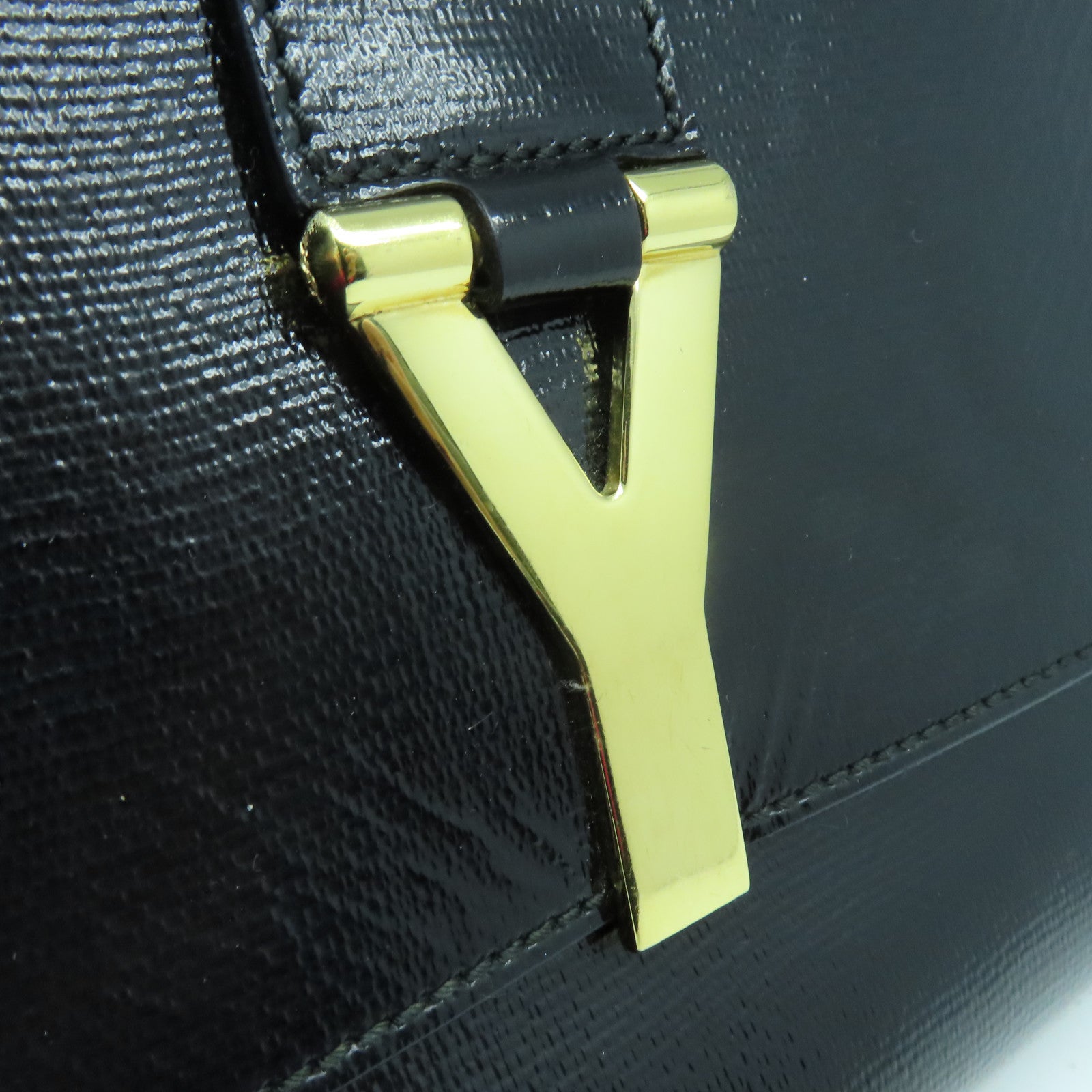 SAINT LAURENT 漆皮皮革Shoulder Bag金扣肩背袋黑色