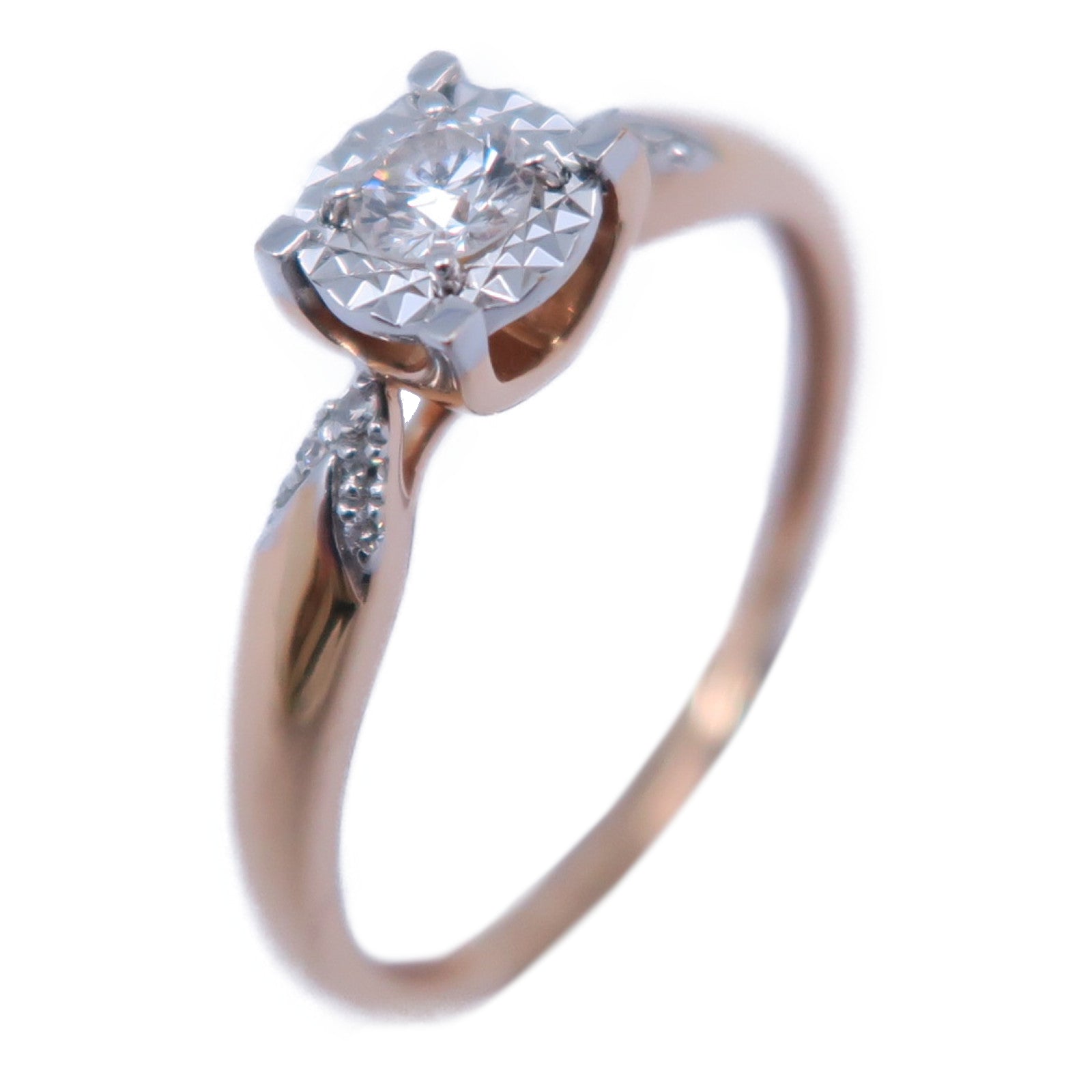 JEWELRY 18K玫瑰金Diamond Ring 0.18ct鑽石戒指US#6.5