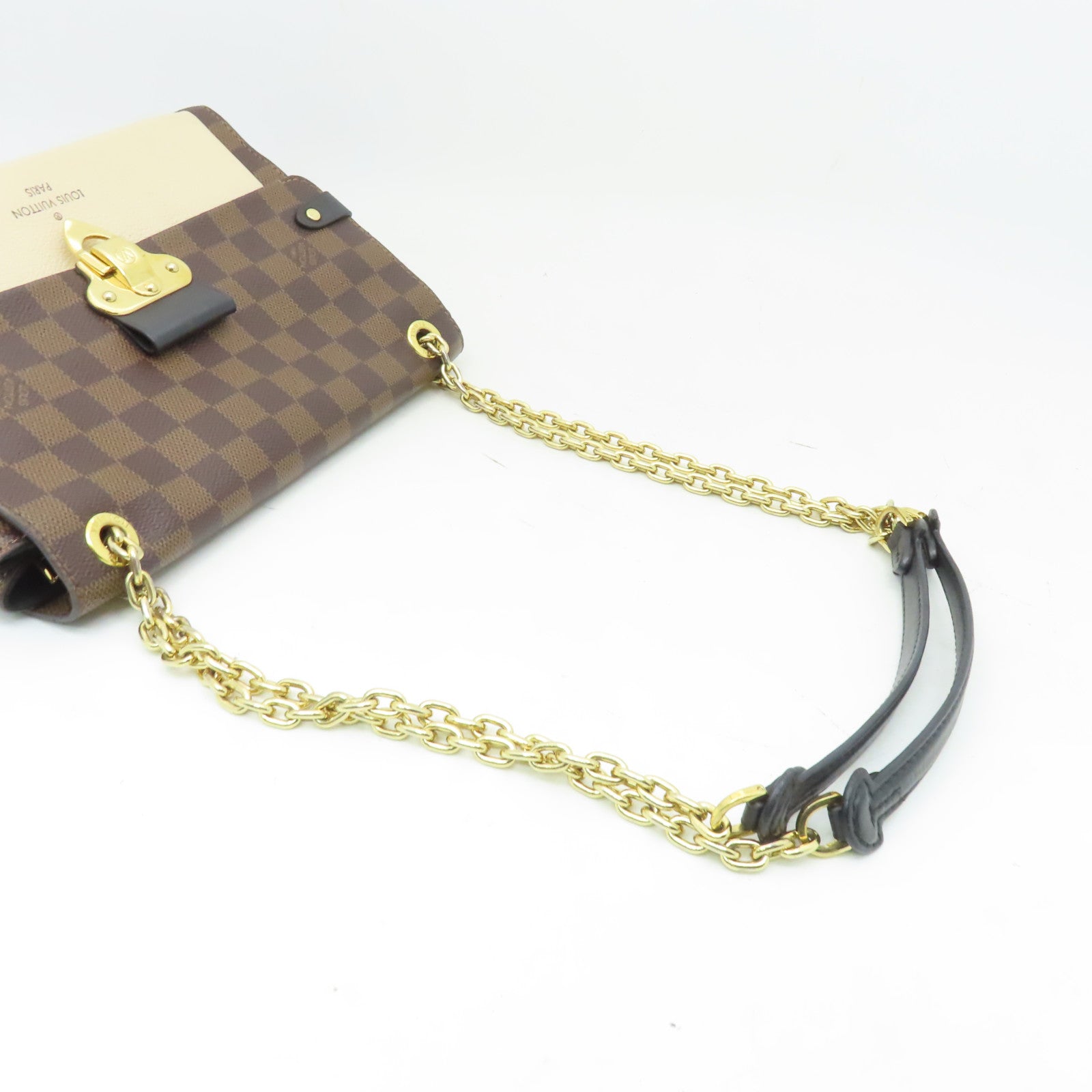 LOUIS VUITTON Damier Vavin PM金扣肩背袋啡色