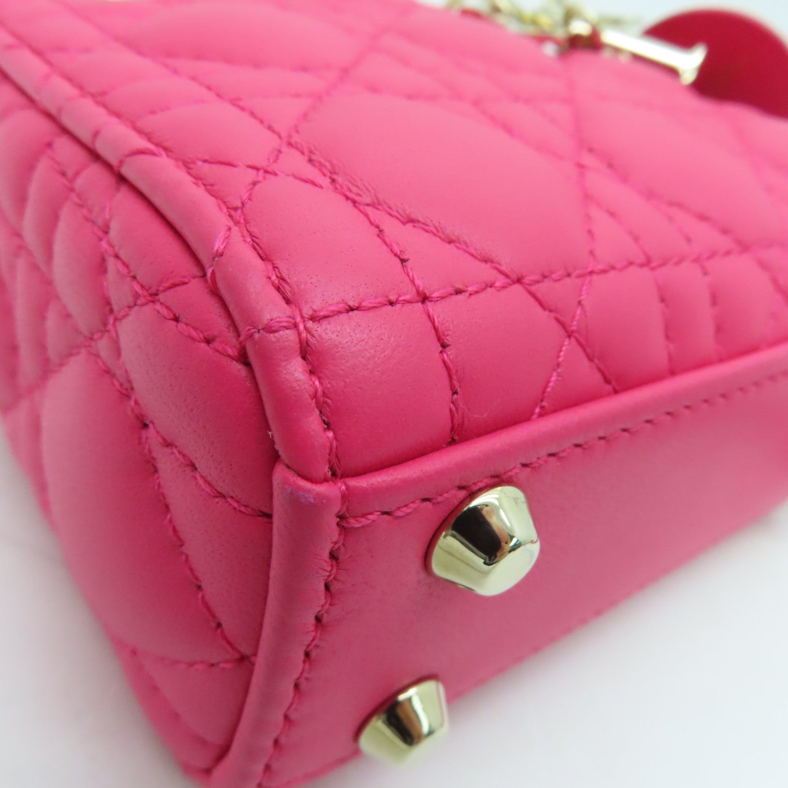 Dior 羊皮皮革Shoulder Bag金扣肩背袋粉紅色