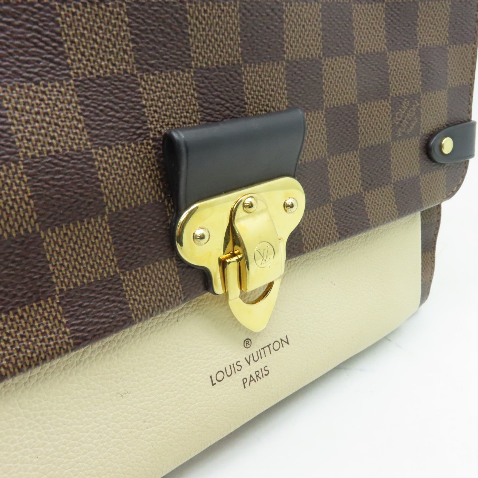 LOUIS VUITTON Damier Vavin PM金扣肩背袋啡色