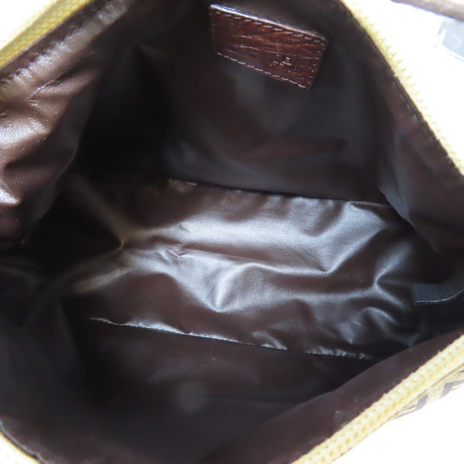 FENDI 帆布Zucchino金扣手挽袋啡色
