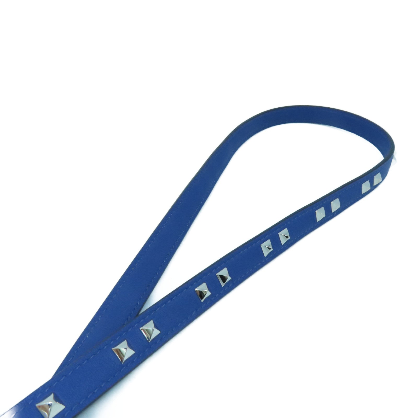 HERMES Swift皮革Mini Dog Carres银扣挂饰蓝色