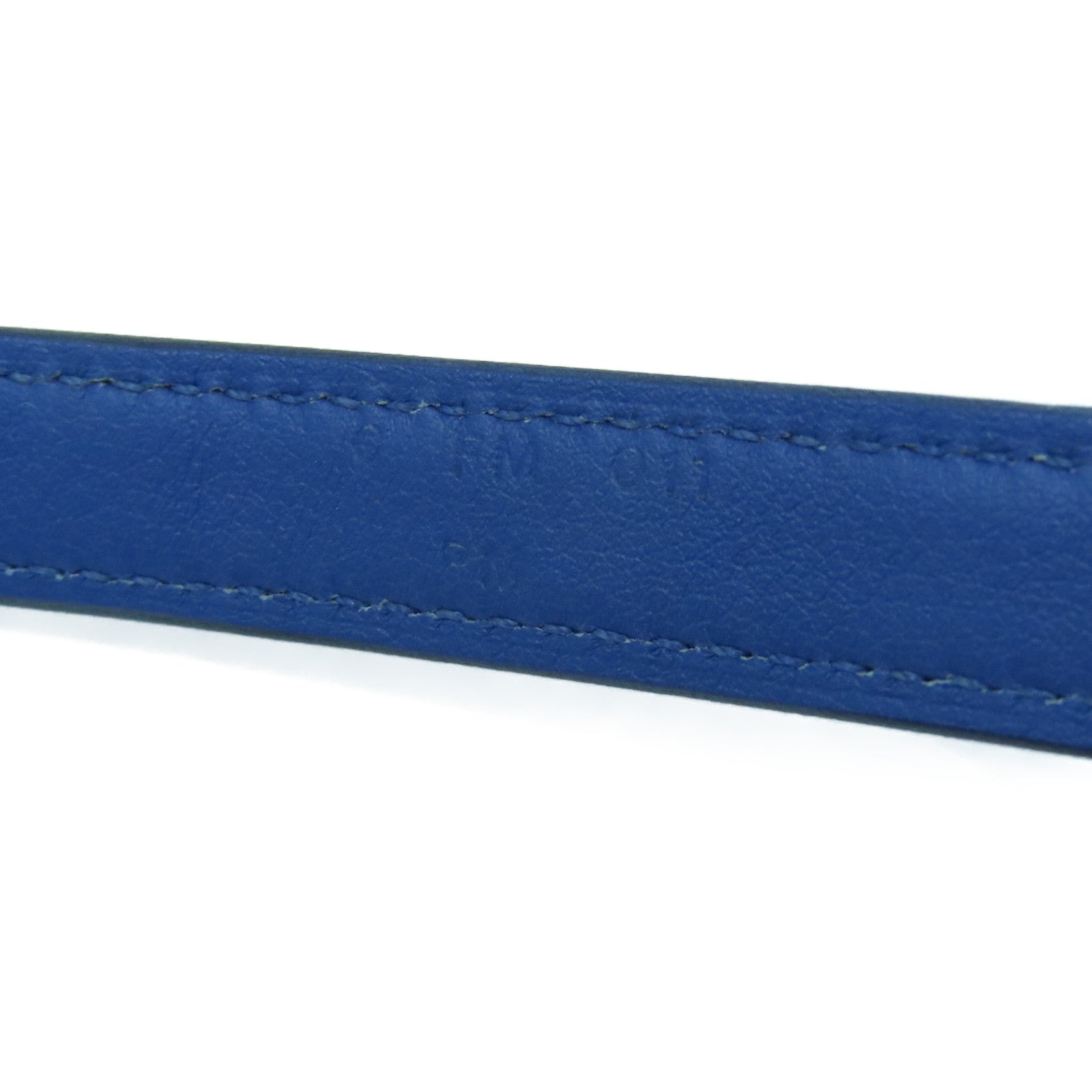 HERMES Swift皮革Mini Dog Carres银扣挂饰蓝色