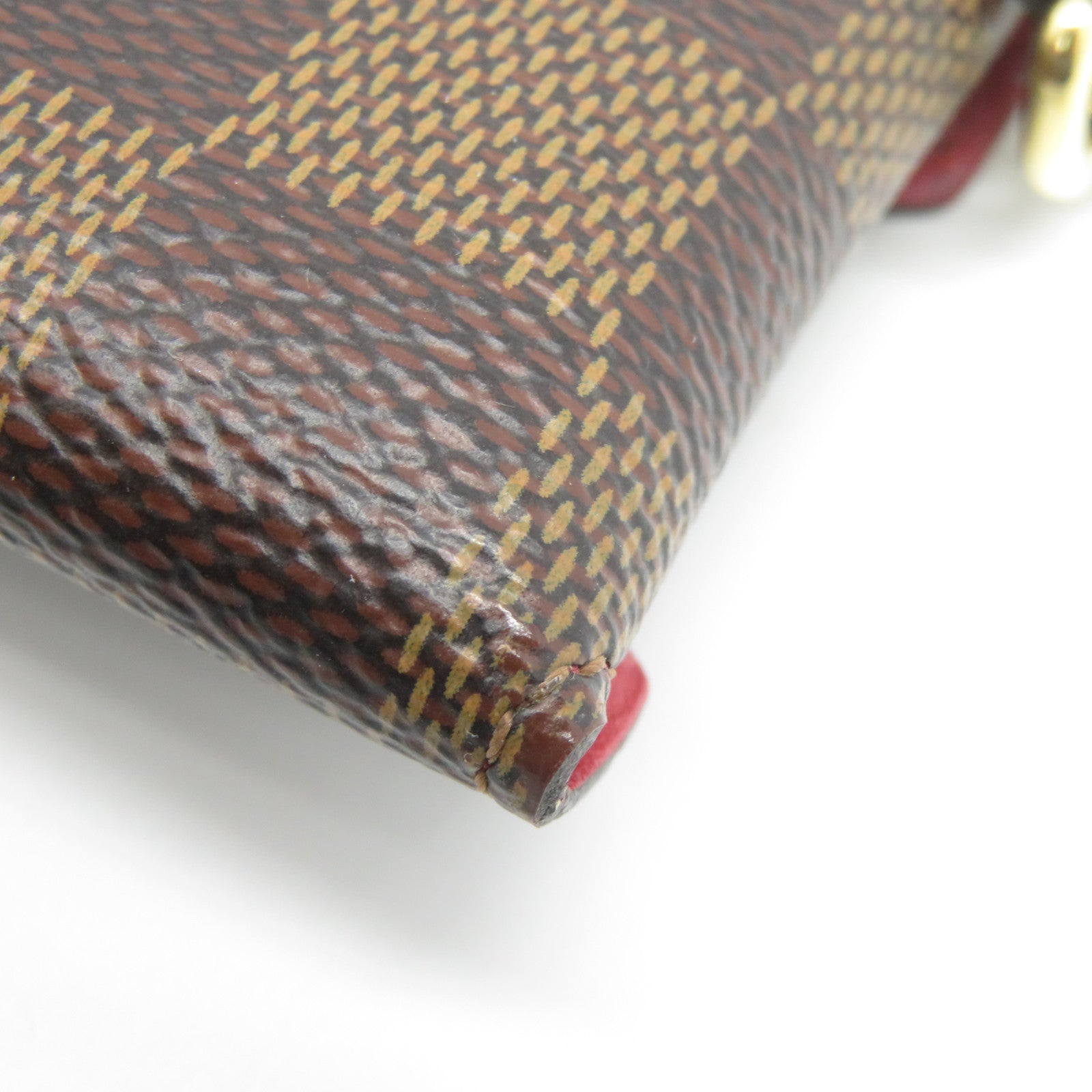 LOUIS VUITTON Damier Pochette Kirigami金扣Mini肩背袋啡色