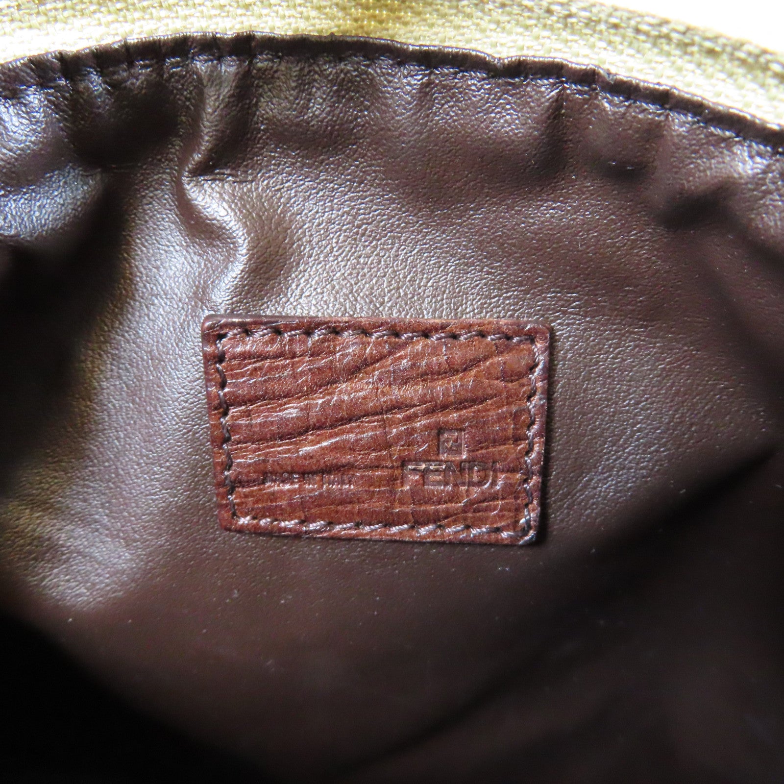 FENDI 帆布Zucchino金扣手挽袋啡色