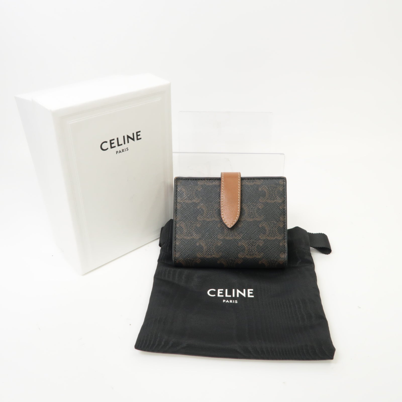CELINE 塗層帆布Wallet金扣錢包啡色