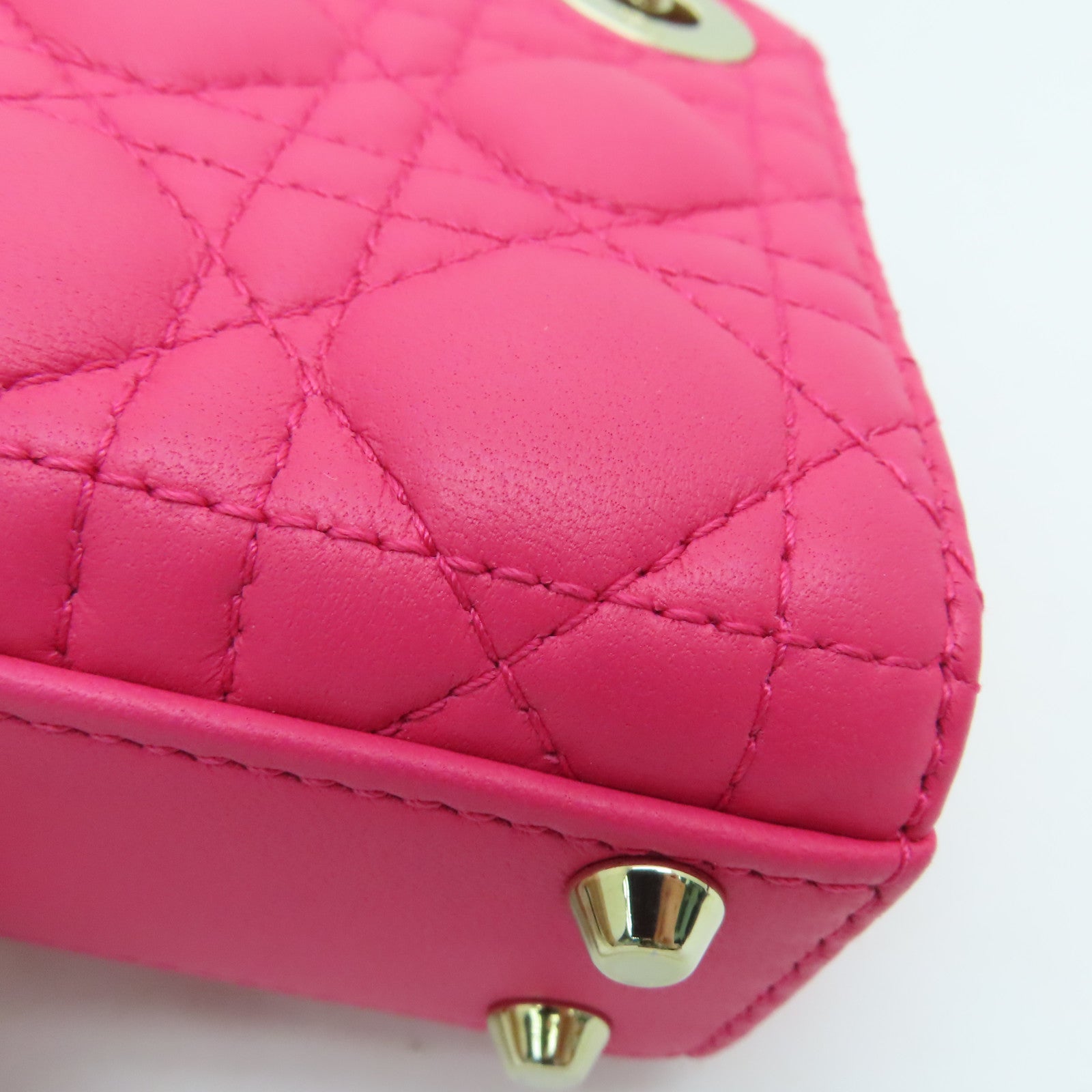 Dior 羊皮皮革Shoulder Bag金扣肩背袋粉紅色