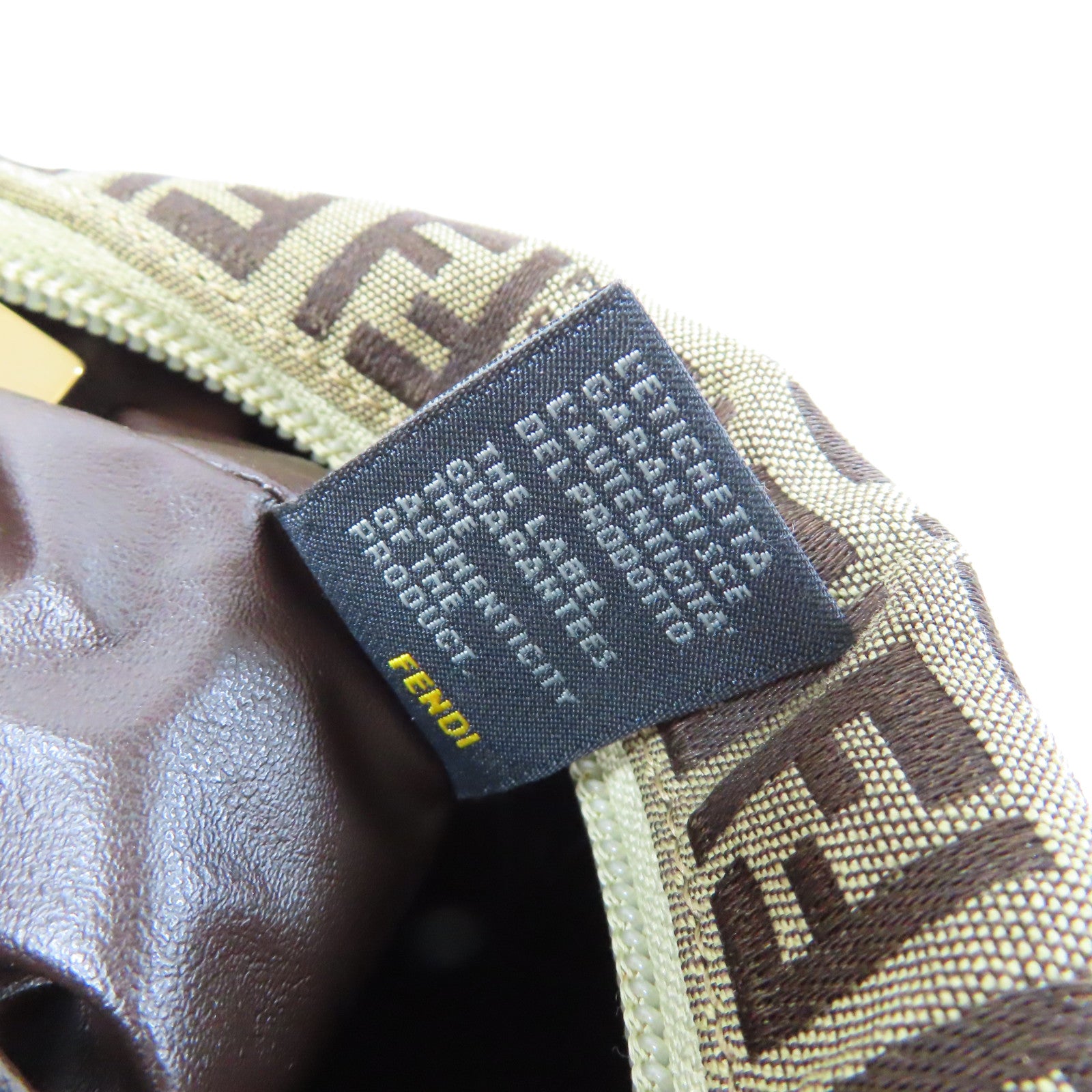 FENDI 帆布Zucchino金扣手挽袋啡色