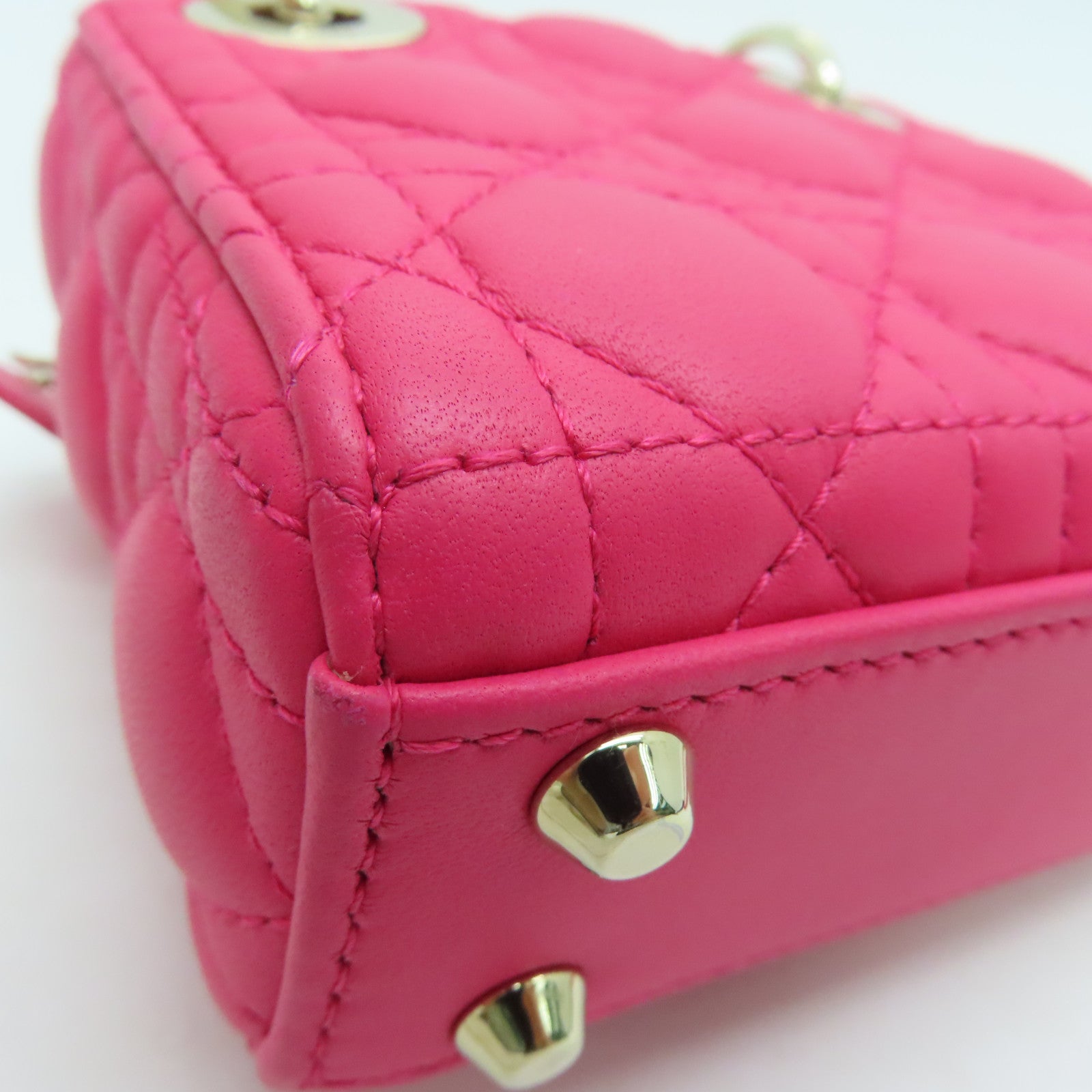 Dior 羊皮皮革Shoulder Bag金扣肩背袋粉紅色