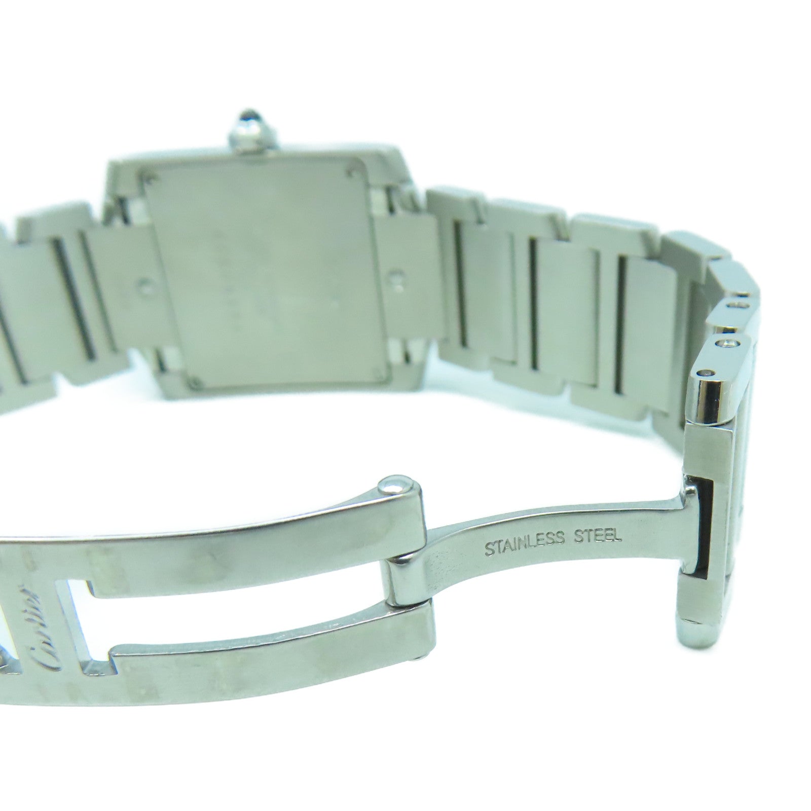 CARTIER Tank Francaise不鏽鋼手錶石英機芯白色