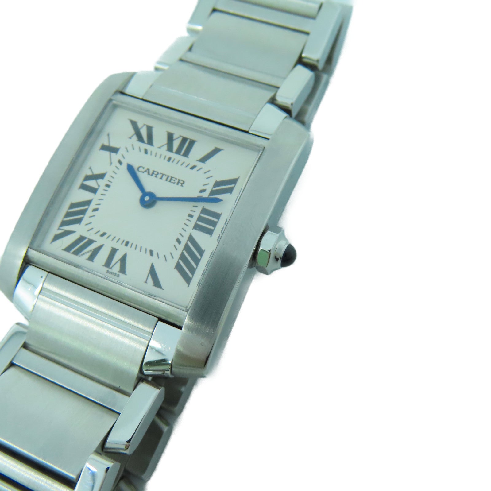 CARTIER Tank Francaise不鏽鋼手錶石英機芯白色