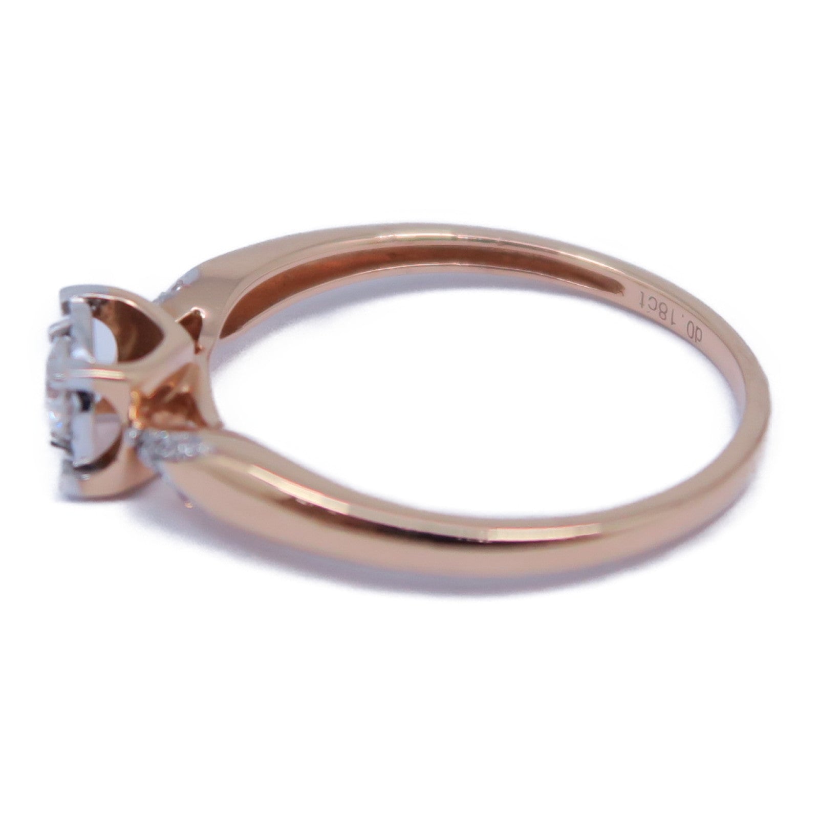 JEWELRY 18K玫瑰金Diamond Ring 0.18ct鑽石戒指US#6.5