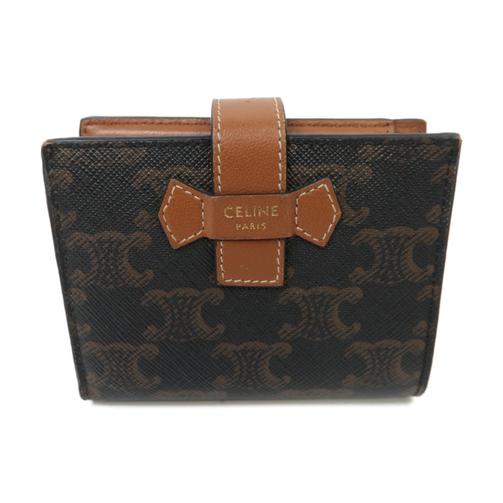 CELINE 塗層帆布Wallet金扣錢包啡色