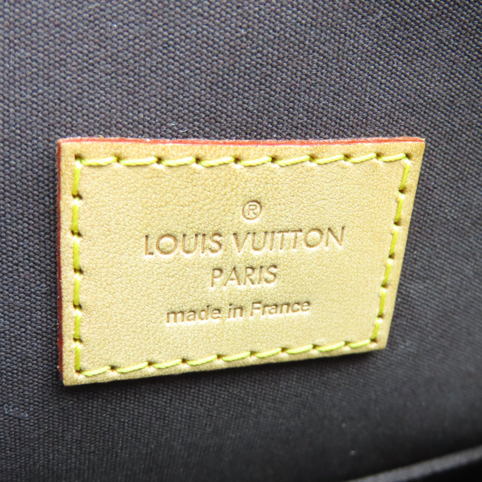 LOUIS VUITTON Monogram Vernis Alma GM金扣手挽袋紫色