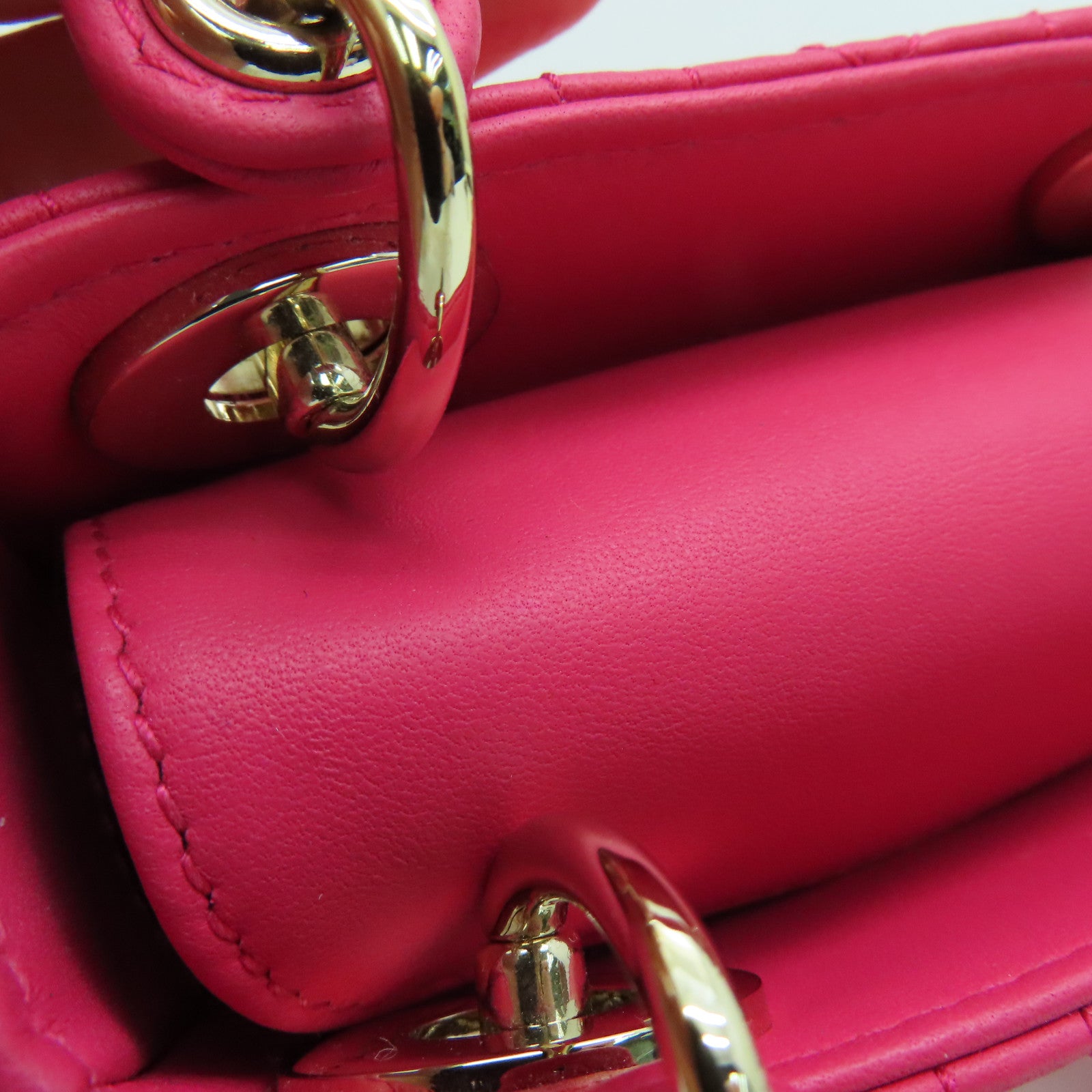 Dior 羊皮皮革Shoulder Bag金扣肩背袋粉紅色