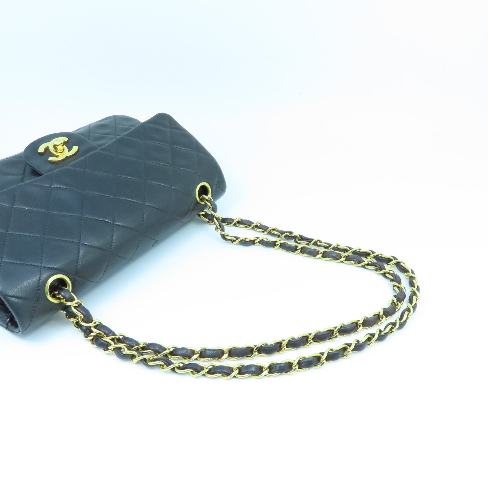 CHANEL 【激減優惠】菱格皮革Classic Chain Shoulder Bag金扣鏈帶肩背袋黑色