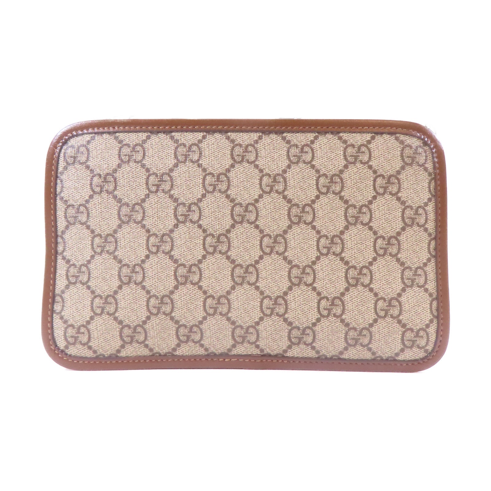GUCCI 塗層帆布Retro GG金扣肩背袋啡色