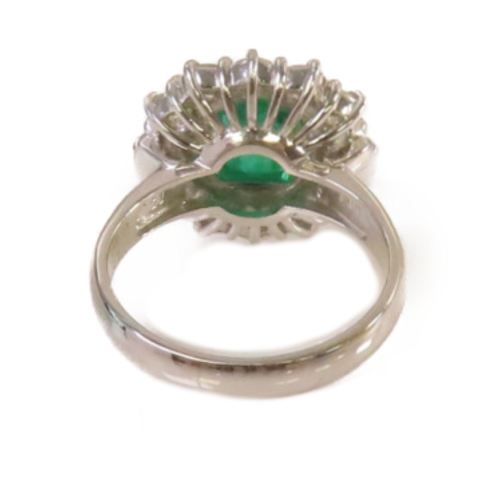JEWELRY PT900鉑金/1.85ct綠寶石/1.41ct鑽石Emerald Ring戒指US#6
