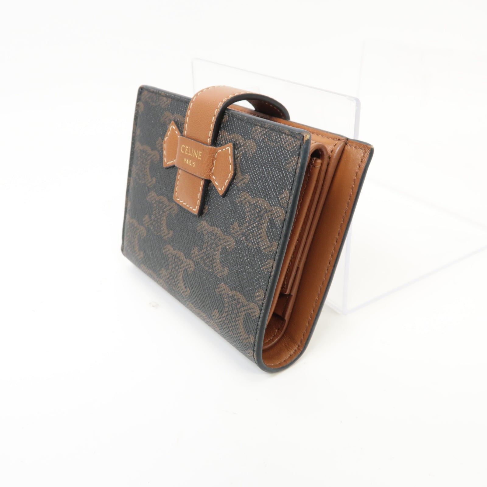 CELINE 塗層帆布Wallet金扣錢包啡色