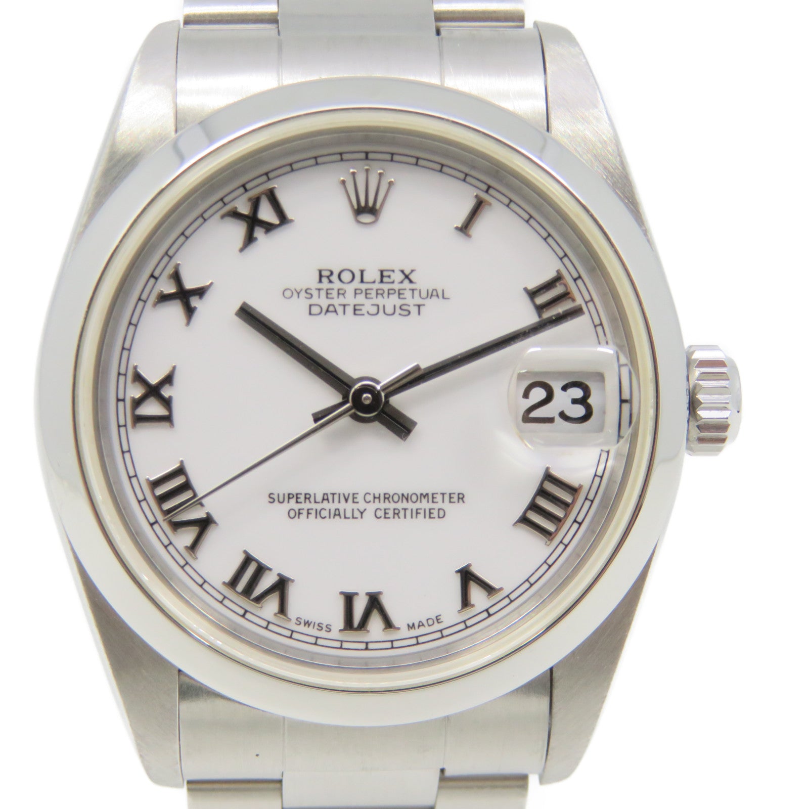 ROLEX Datejust不鏽鋼自動機芯手錶白色