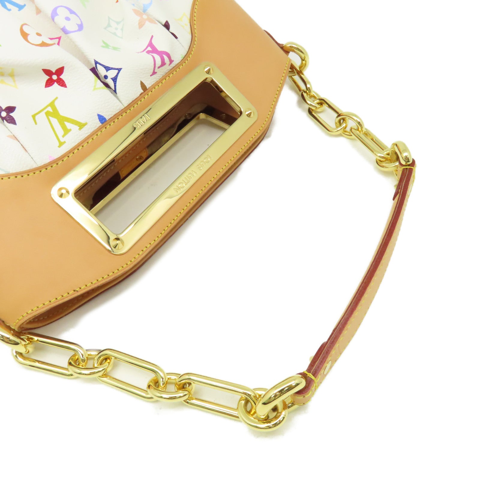 LOUIS VUITTON Monogram Multicolore Judy PM 2way Shoulder Bag金扣手挽肩背兩用袋白色/啡色