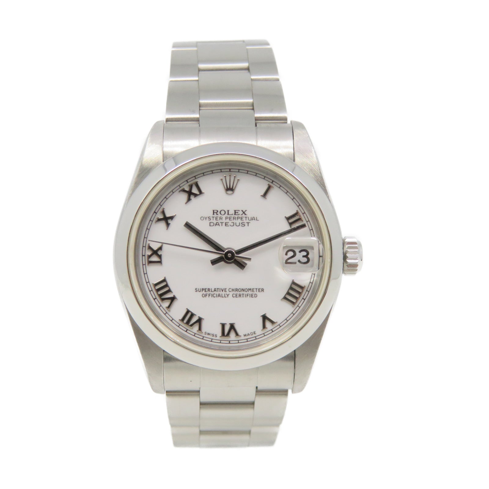 ROLEX Datejust不鏽鋼自動機芯手錶白色