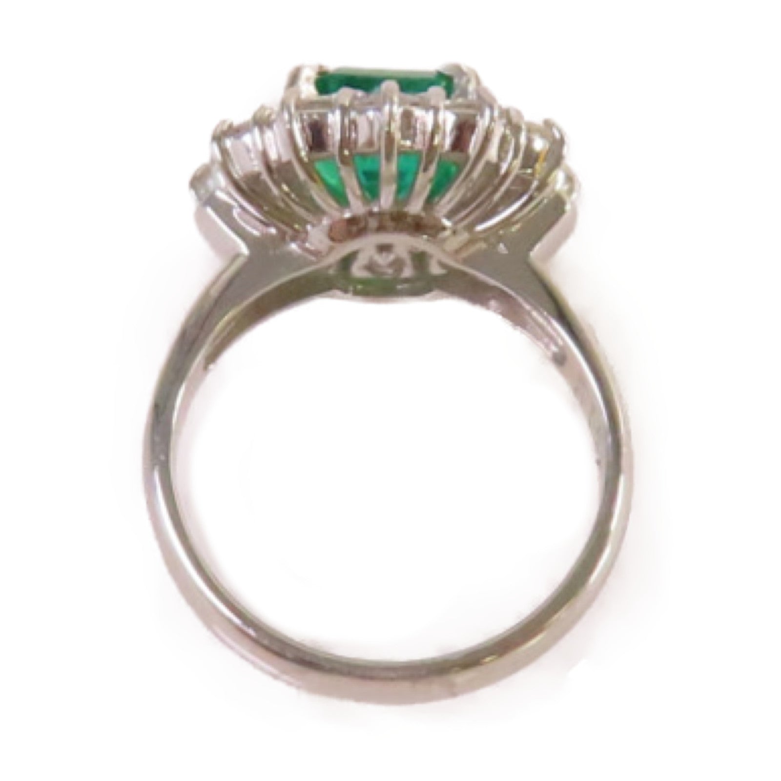JEWELRY PT900鉑金/1.85ct綠寶石/1.41ct鑽石Emerald Ring戒指US#6