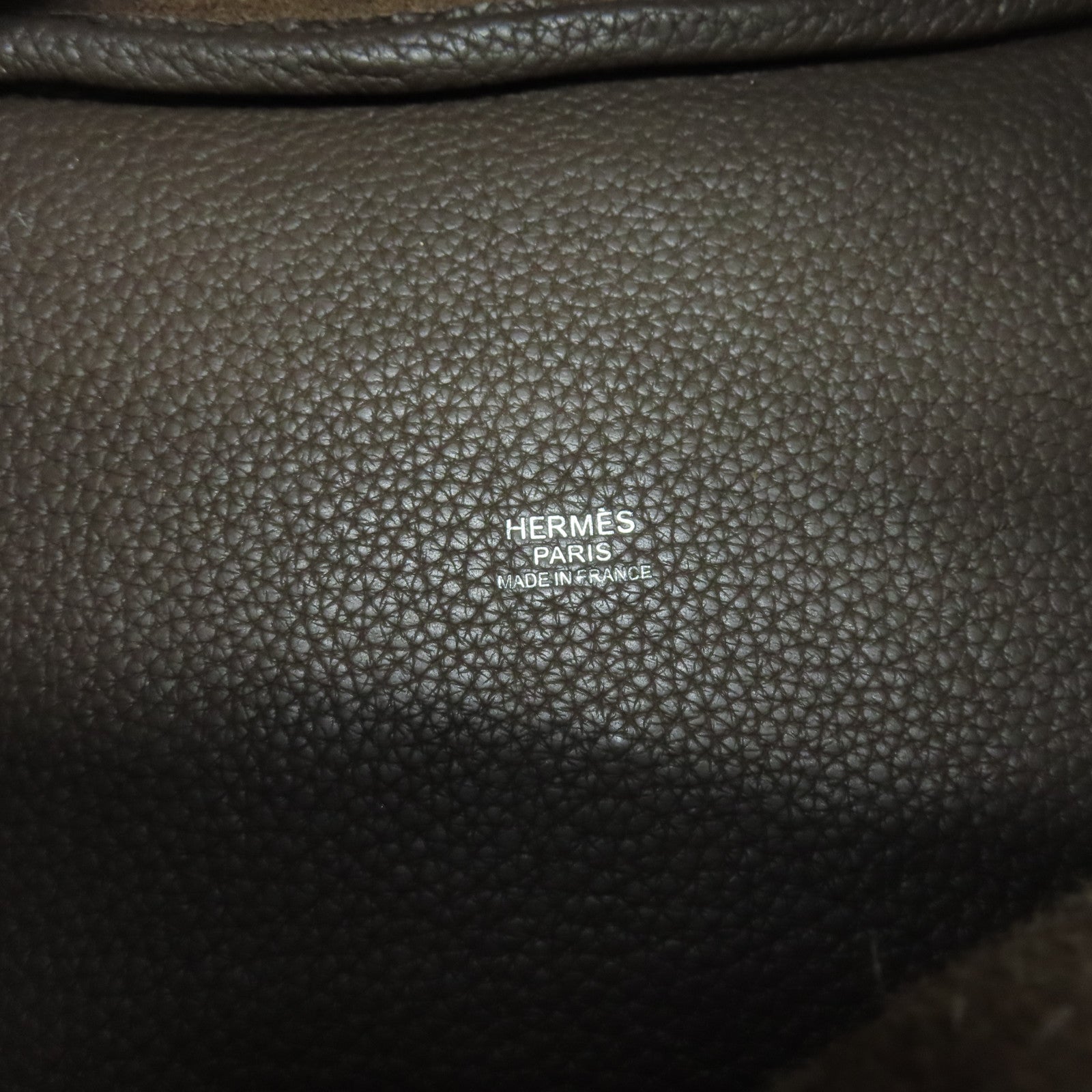 HERMES Clemence皮革Picotin PM银扣手挽袋Cacao啡色