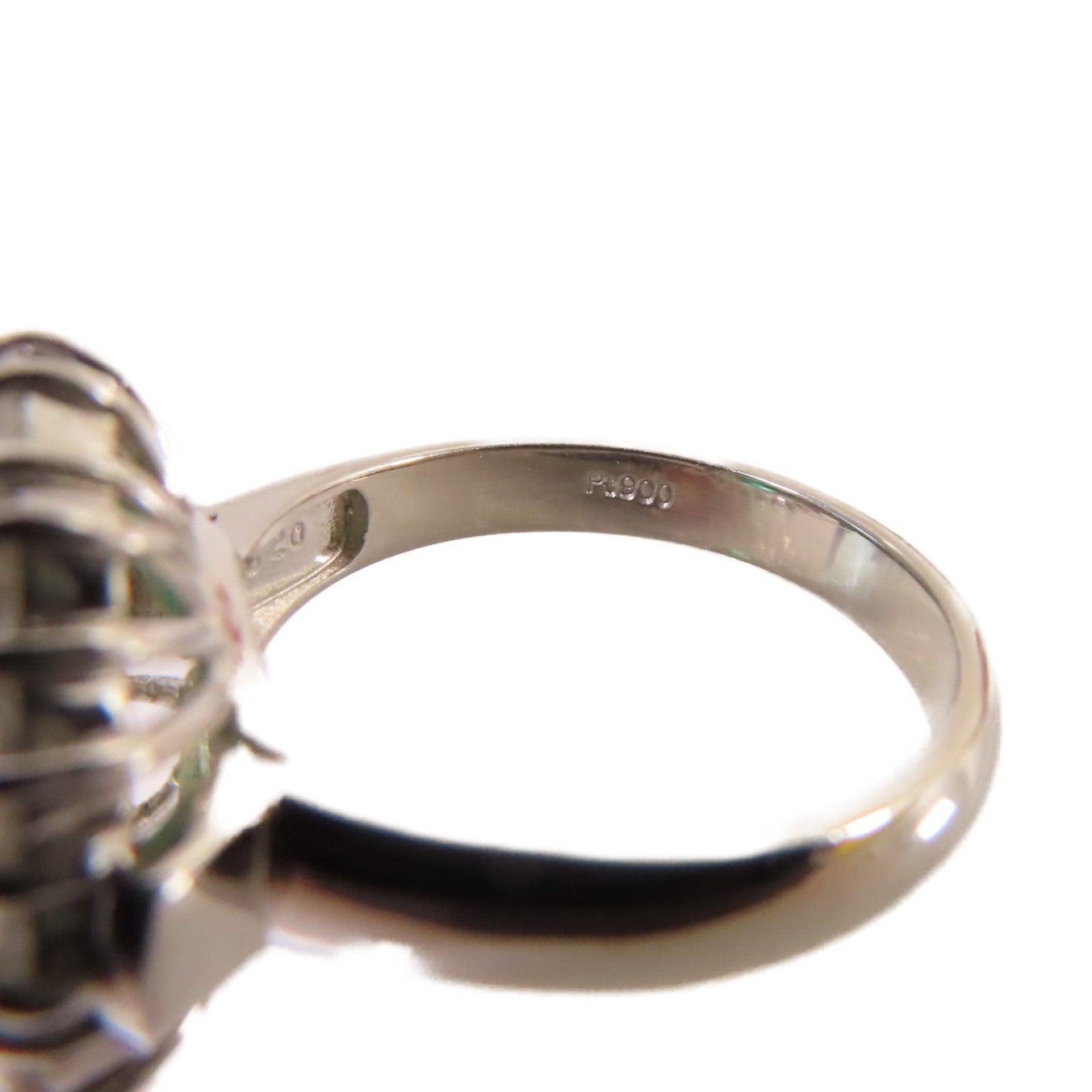 JEWELRY PT900鉑金/1.85ct綠寶石/1.41ct鑽石Emerald Ring戒指US#6