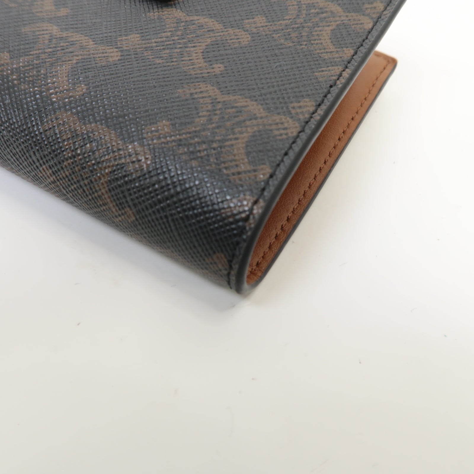 CELINE 塗層帆布Wallet金扣錢包啡色