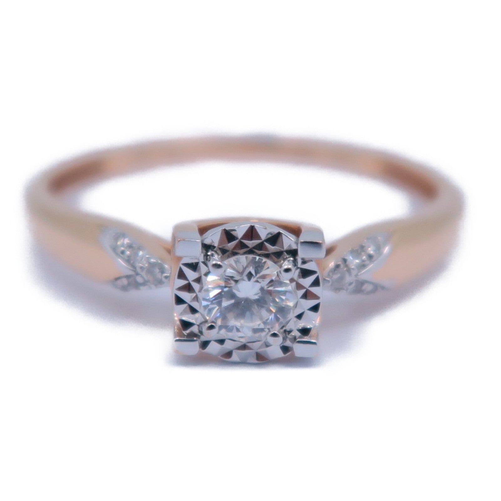 JEWELRY 18K玫瑰金Diamond Ring 0.18ct鑽石戒指US#6.5