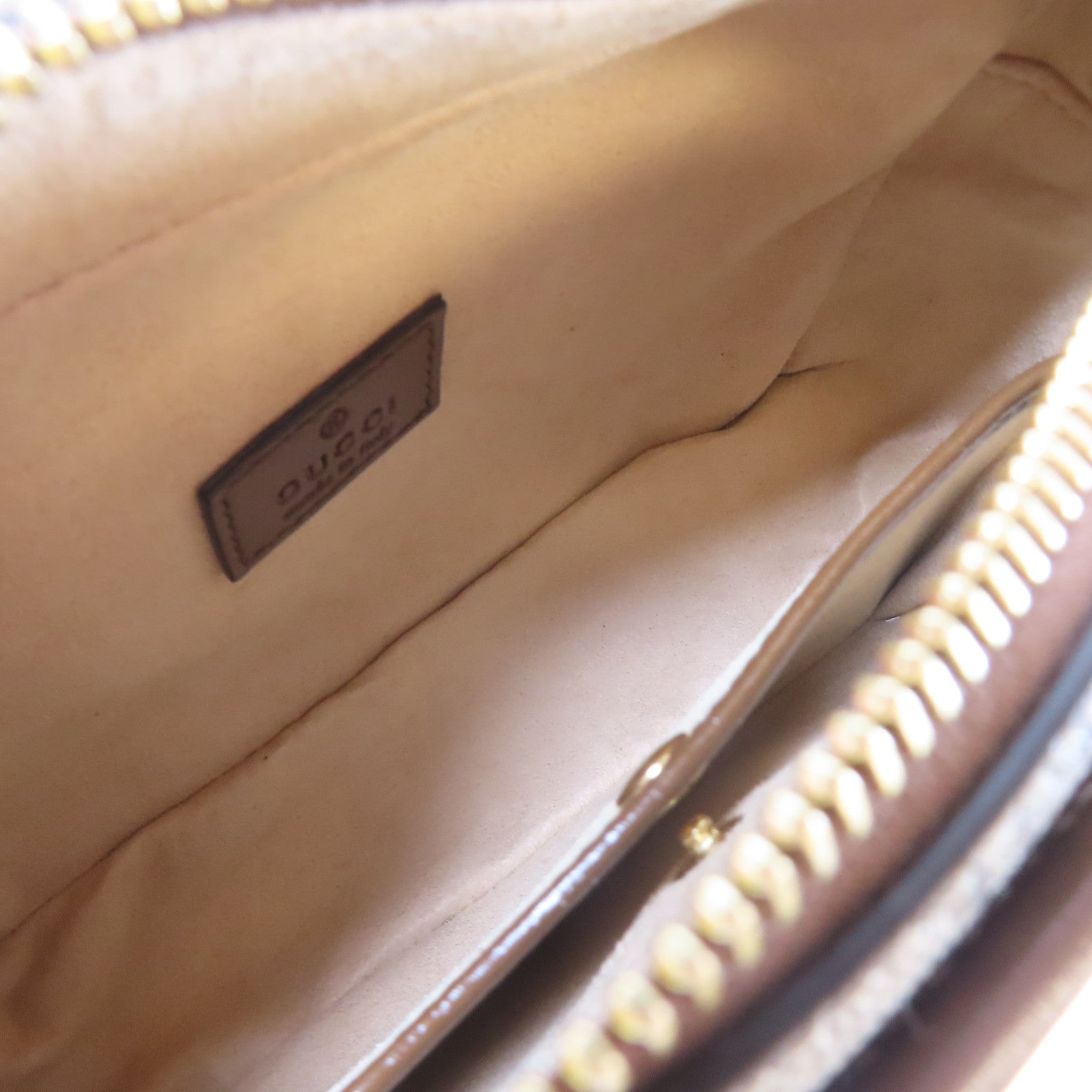 GUCCI 塗層帆布Retro GG金扣肩背袋啡色