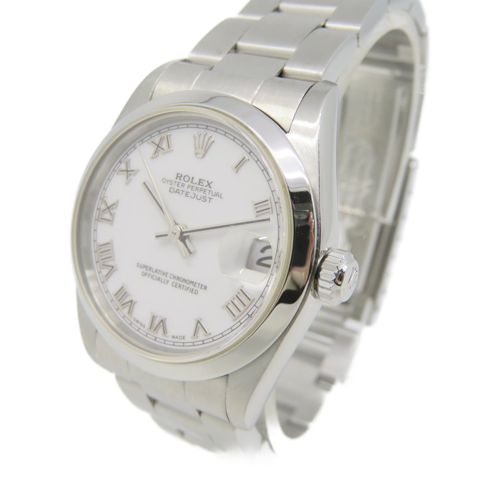 ROLEX Datejust不鏽鋼自動機芯手錶白色