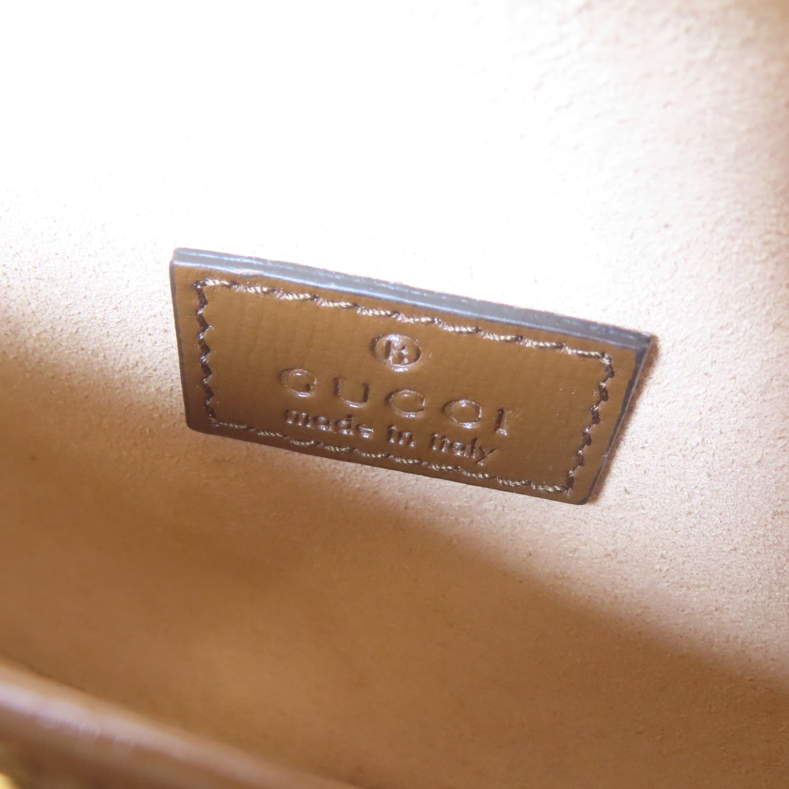 GUCCI 塗層帆布Retro GG金扣肩背袋啡色