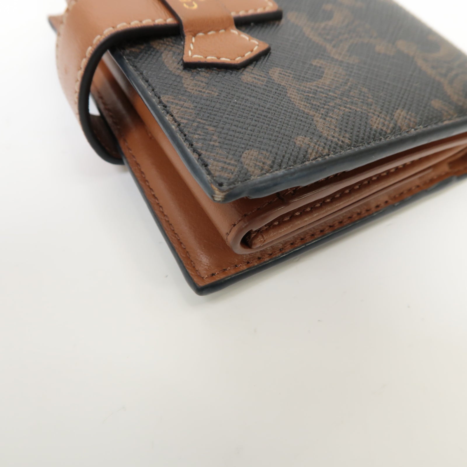 CELINE 塗層帆布Wallet金扣錢包啡色