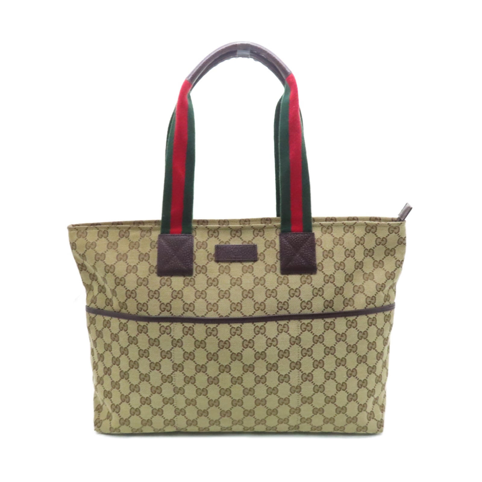 GUCCI 帆布Tote Bag银扣手挽肩背两用袋啡色