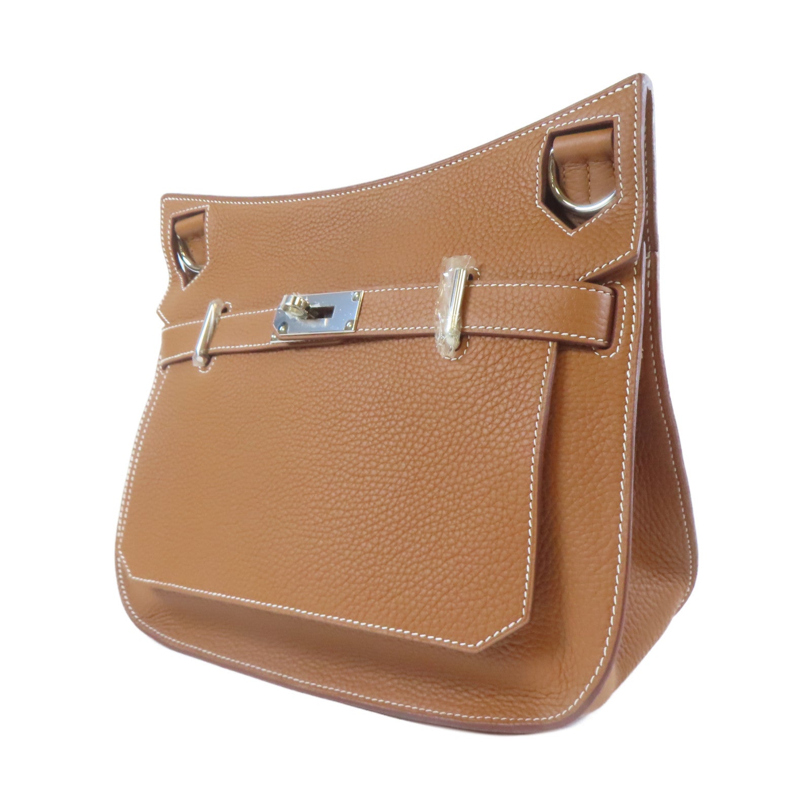 HERMES Clemence皮革Jypsiere 31銀扣肩背袋啡色