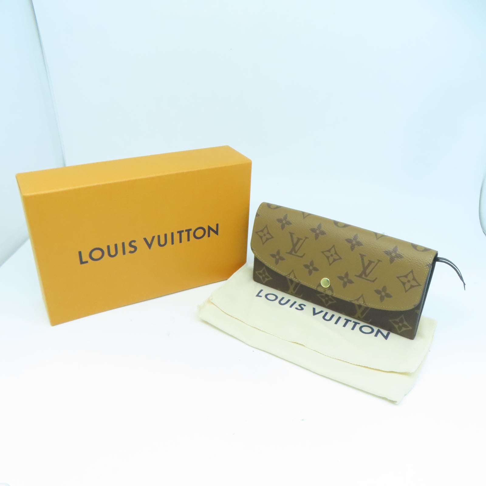 LOUIS VUITTON Monogram Emilie金扣長錢包啡色