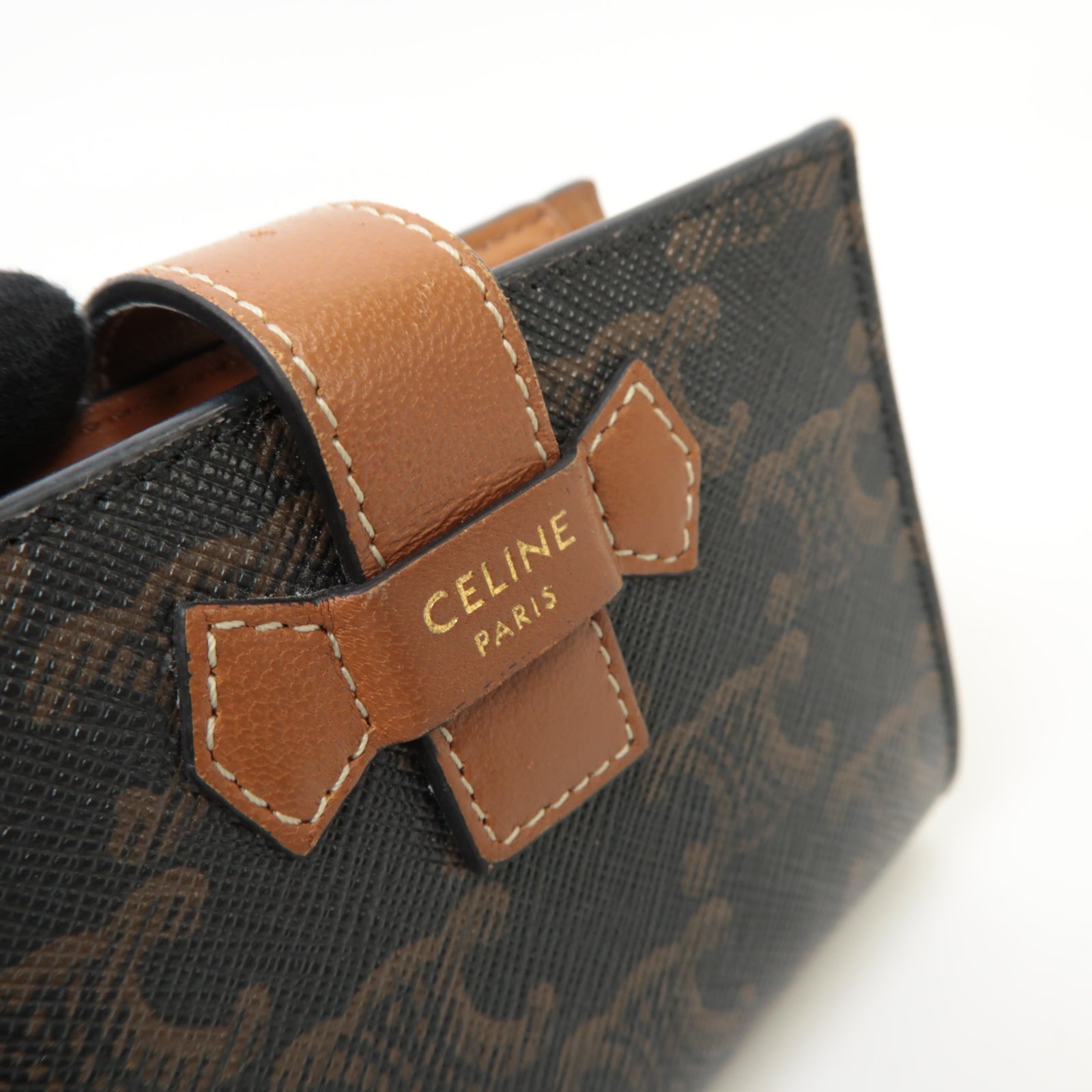 CELINE 塗層帆布Wallet金扣錢包啡色