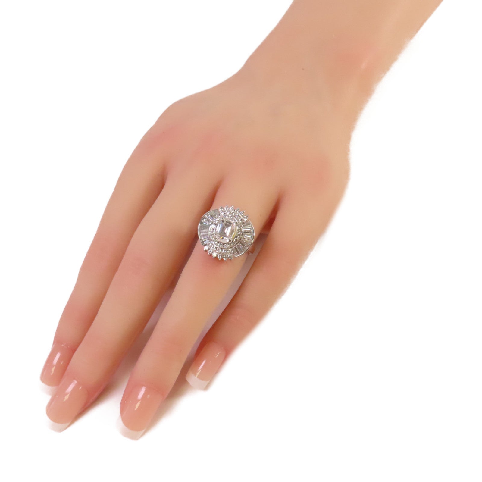 JEWELRY PT900鉑金/1.50ct/0.92ct鑽石Diamond Ring戒指US#5.5