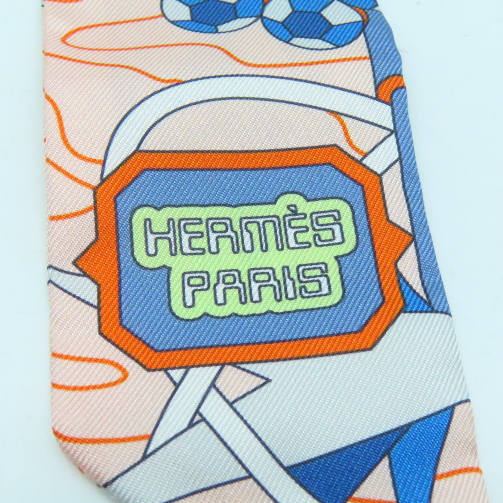 HERMES 丝质Twilly丝巾粉红色彩色