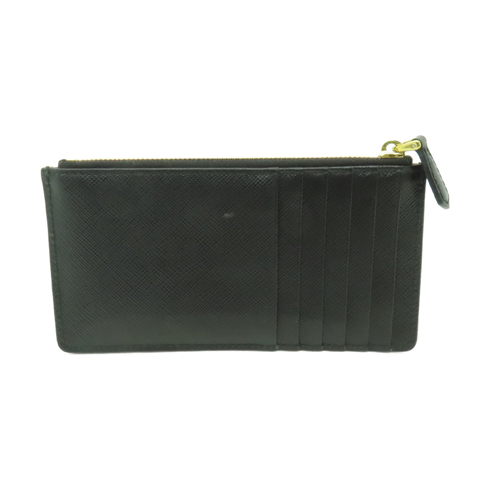 PRADA 牛皮皮革Card Case金扣卡片套黒色
