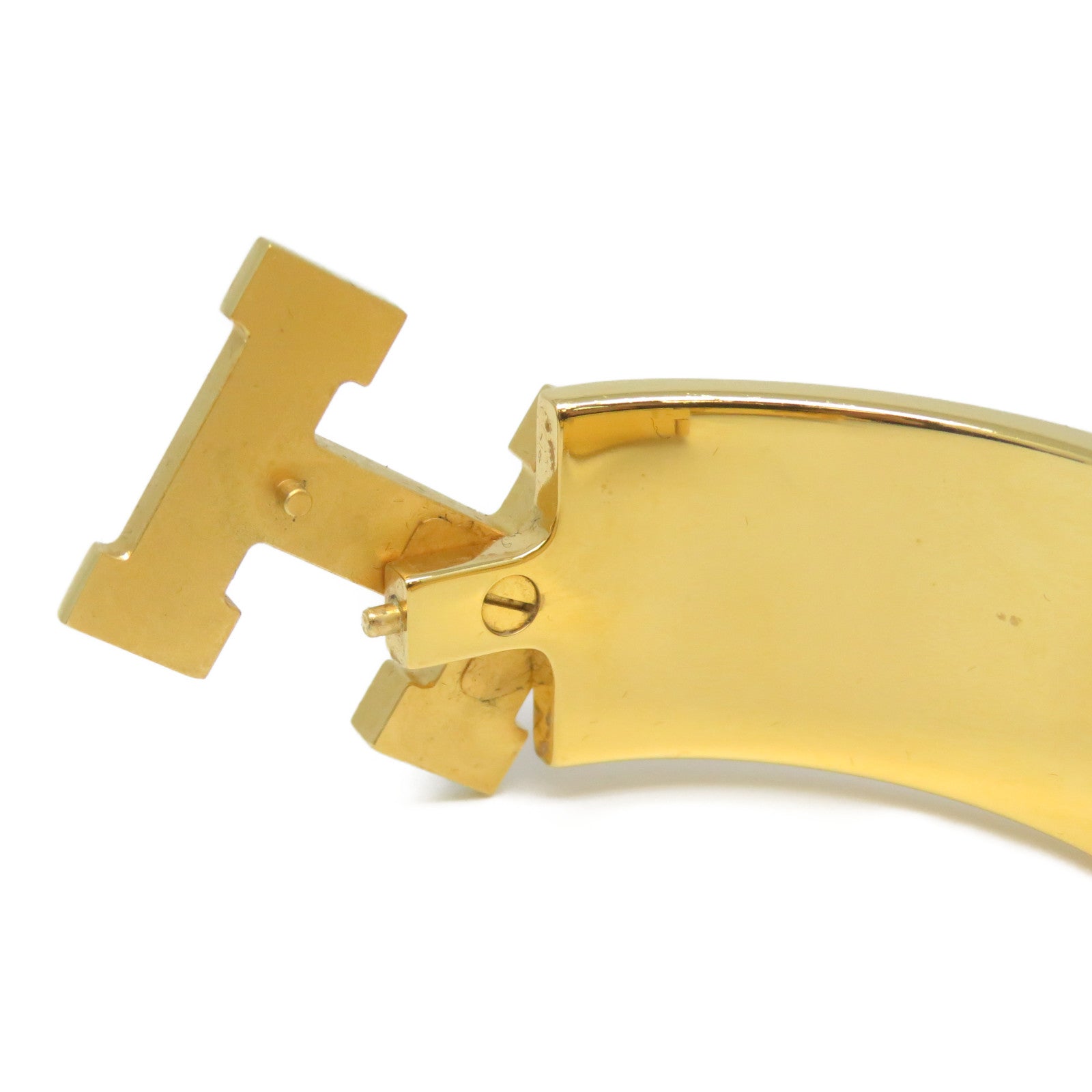 HERMES 琺瑯/金屬Ciic-Ciac Bangle金扣橙色