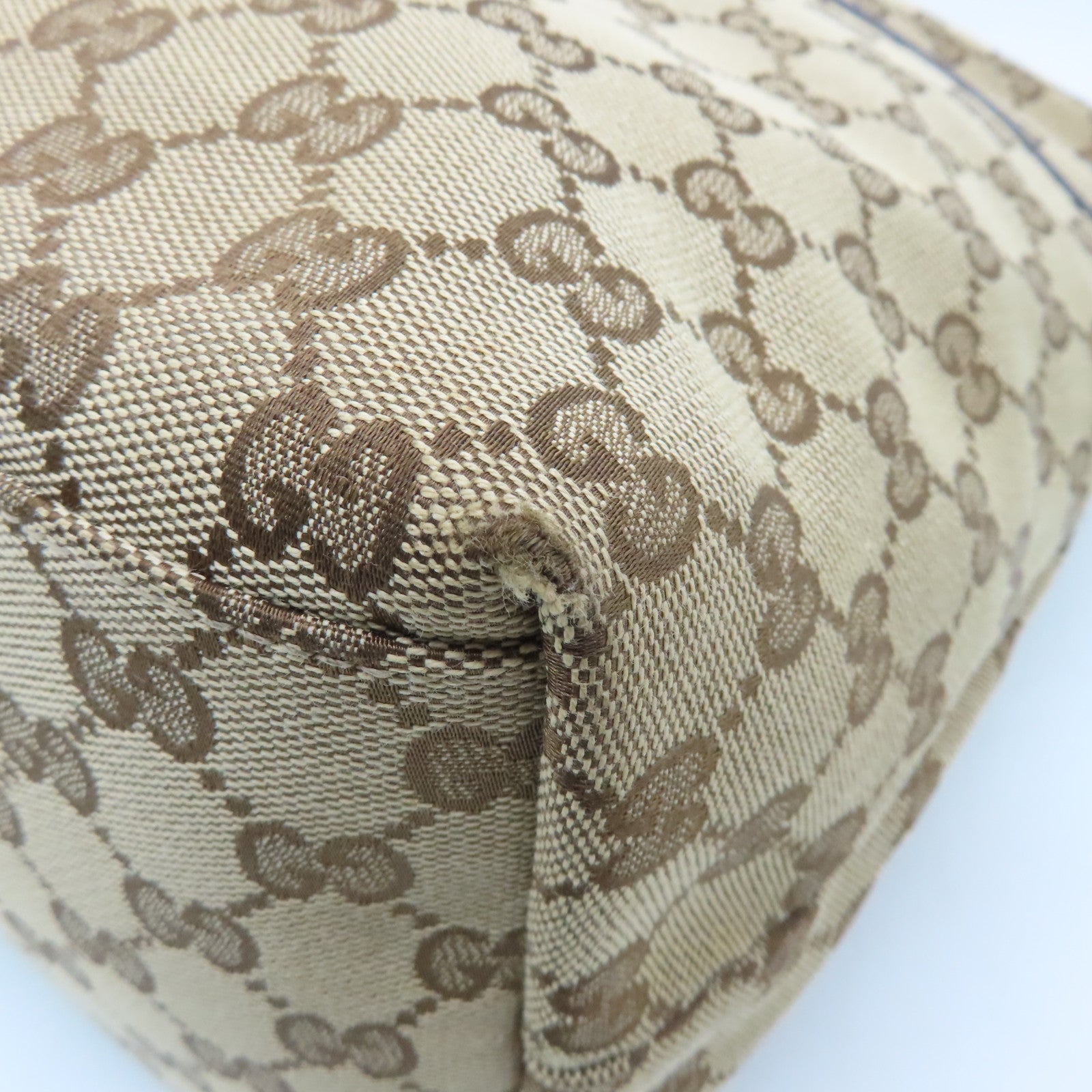 GUCCI 帆布Tote Bag银扣手挽肩背两用袋啡色